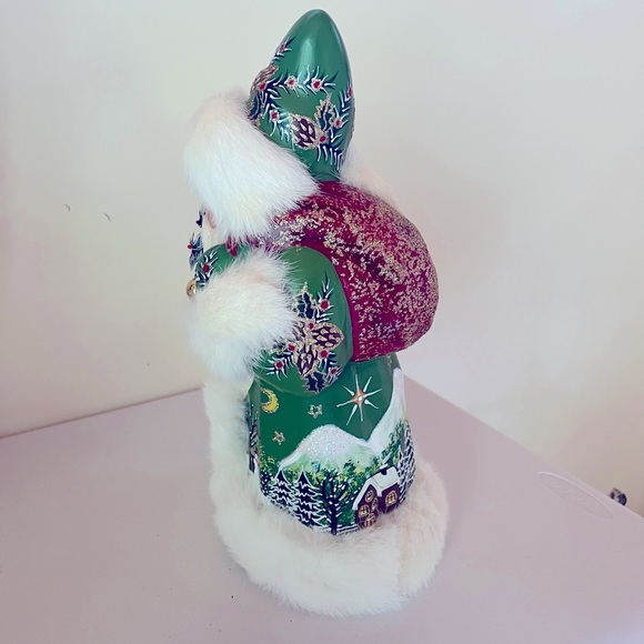 Rare Ino Schaller Bayern Germany Hand Painted Hand Crafted Santa Signed Fur Trim - Picture 6 of 12